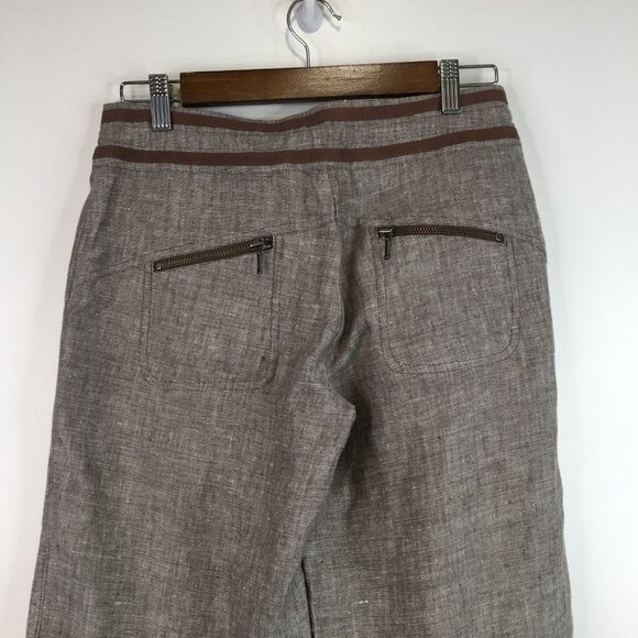 H & M Zippered Pockets Wide Leg Linen Pants Size 6 - Picture 10 of 11